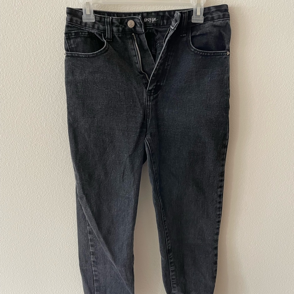 Nasty Gal Straight Leg Black Jeans. Size 10.